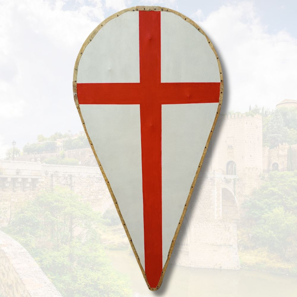 Escudo templario Lagrima, canteado cuero