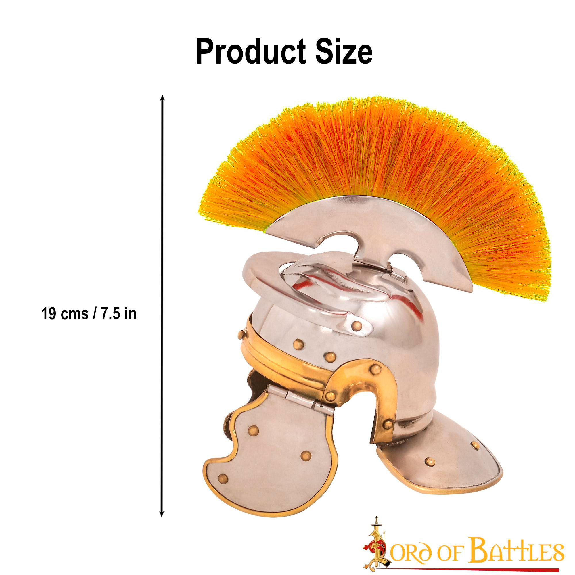 Mini casco romano con penacho y stand madera