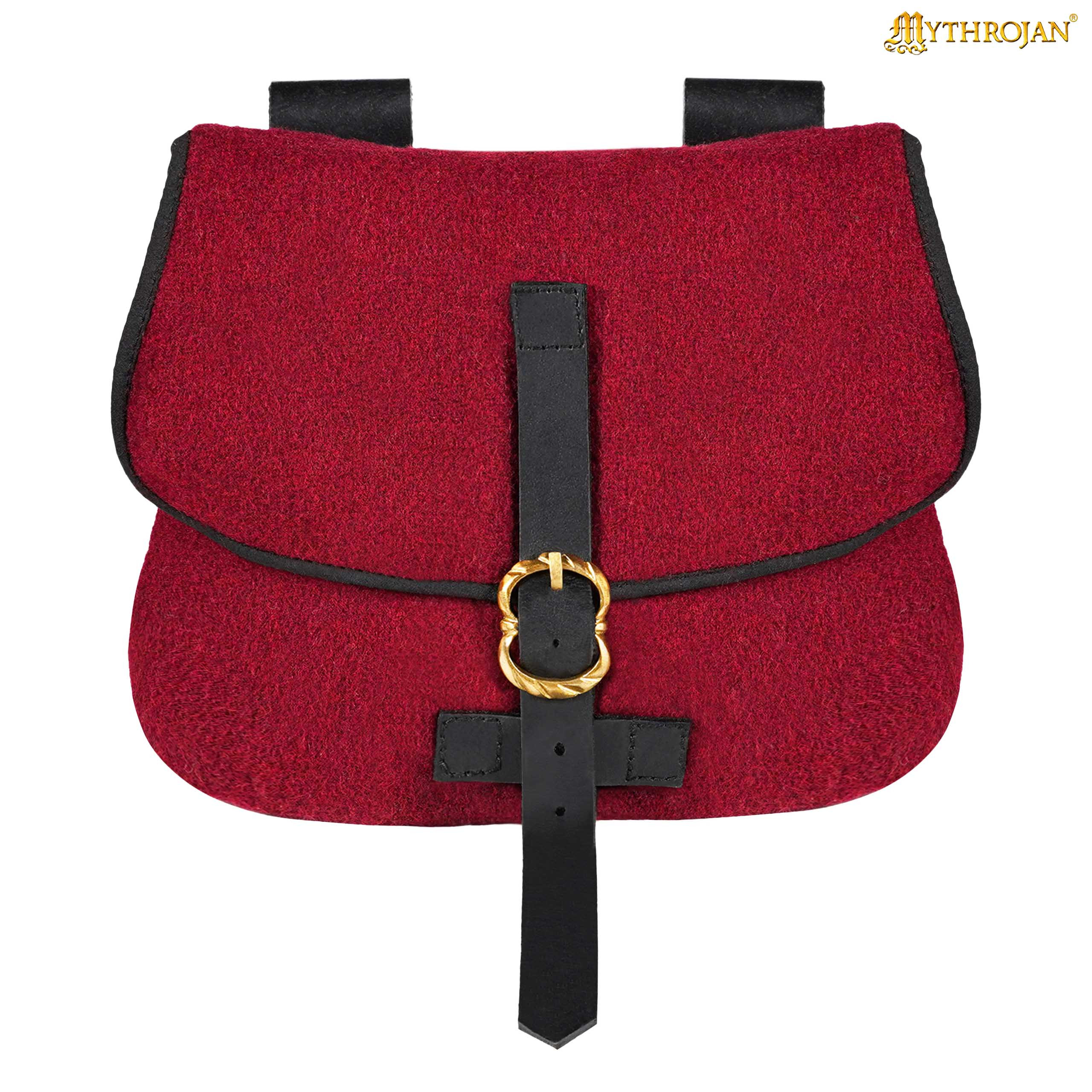 Bolso medieval para LARP en rojo vino tinto