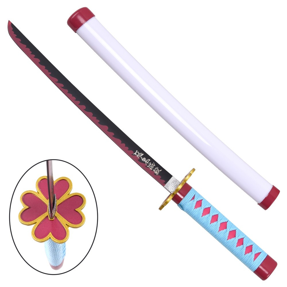 Mini Katana Kanroji Jimetsu flor rosa, hoja en bambú