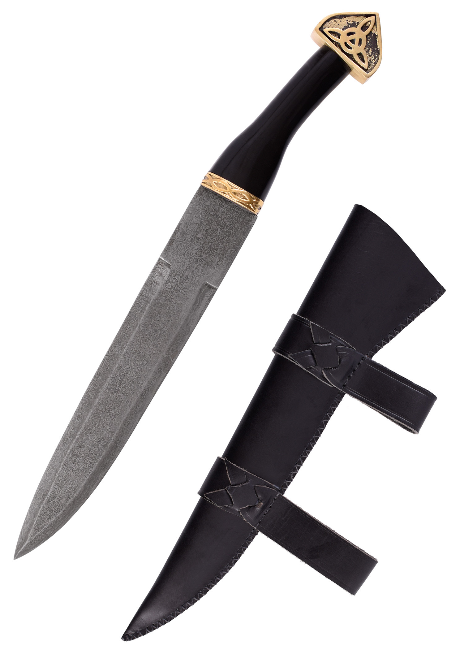 Daga Seax con hoja en acero de Damasco (512 capas)