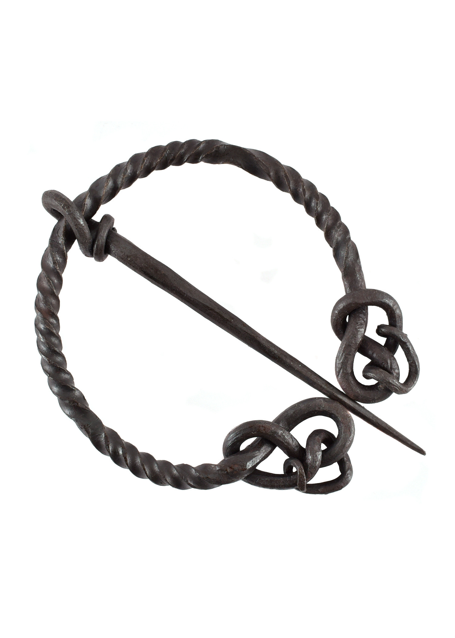 Fíbula acero retorcido con cola de serpiente