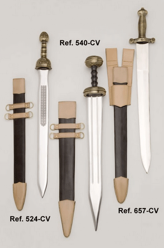 Pugio romano con vaina de cuero