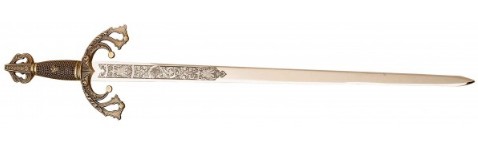 Espada Tizona del Cid tamaño infantil o Cadete en oro o plata