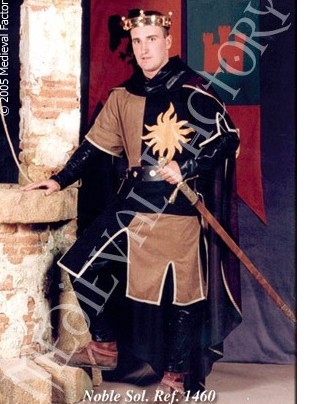 Traje medieval cuartelado Noble Sol