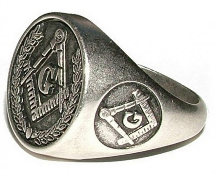 ANILLO MASONICO PLATEADO