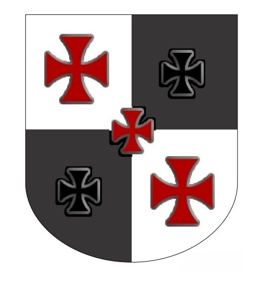 Estandarte cruces rojas y negras Estandarte com cruzes vermelhas e pretas