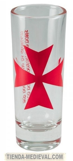 VASO PARA TEQUILA CON CRUZ DE MALTA