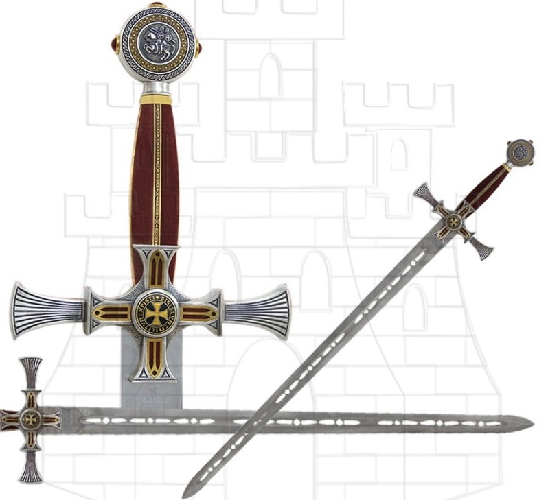 Espada templaria damasquinada 1