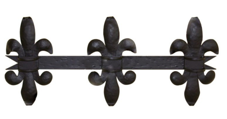 Soporte flor de lis para colgar 3 espadas