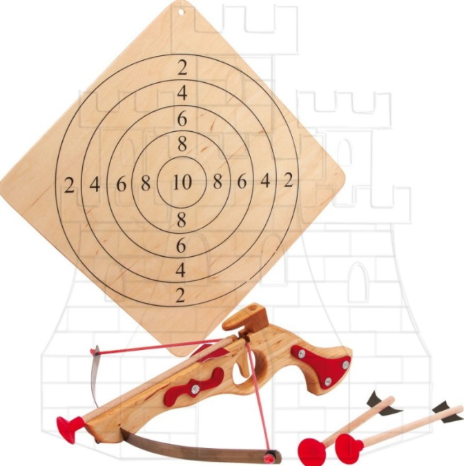 Ballesta, diana y flechas para niños