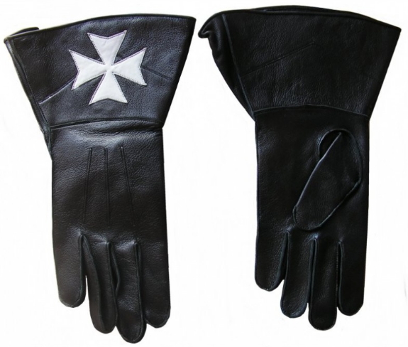 Guantes templarios cuero negro