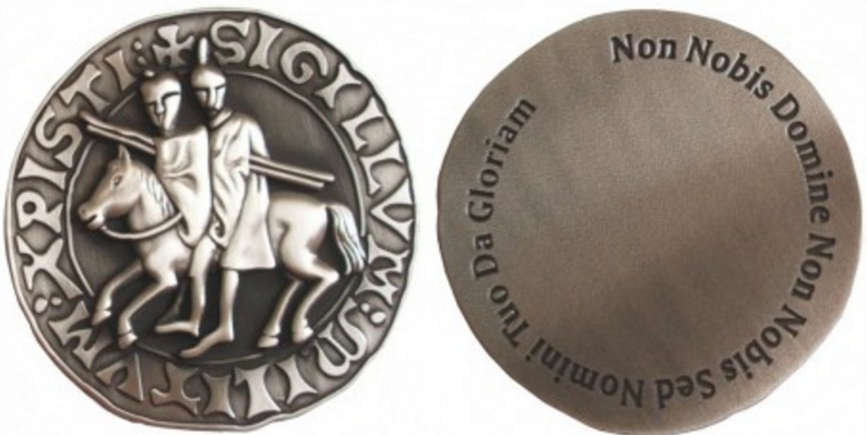 Pisapapeles sello templarios acabado plata