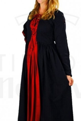 Vestido medieval Medusa negro rojo