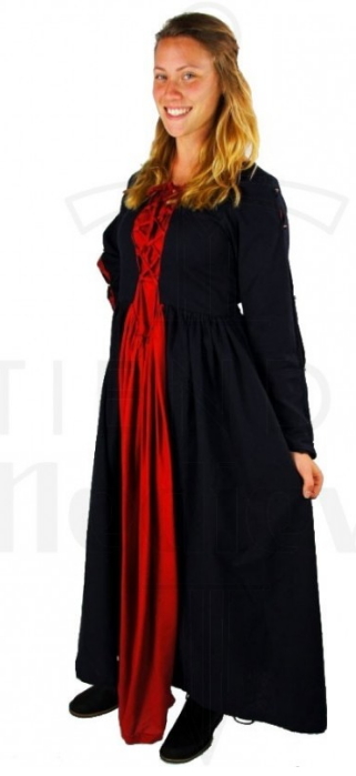 Vestido medieval Medusa negro rojo