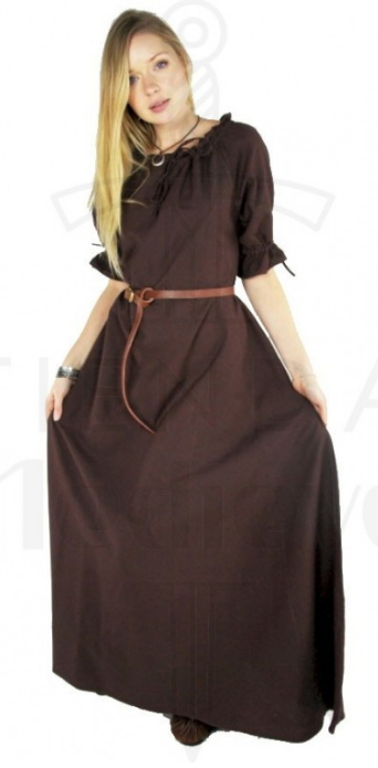 Vestido medieval Karen marrón