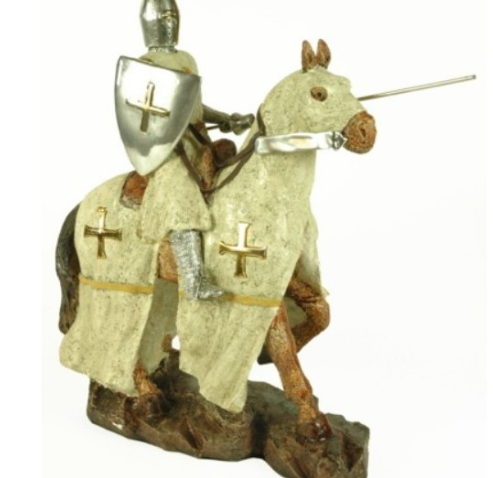 Miniatura Caballero templario con lanza y escudo a caballo 3 Miniatura Caballero templario con lanza y escudo a caballo