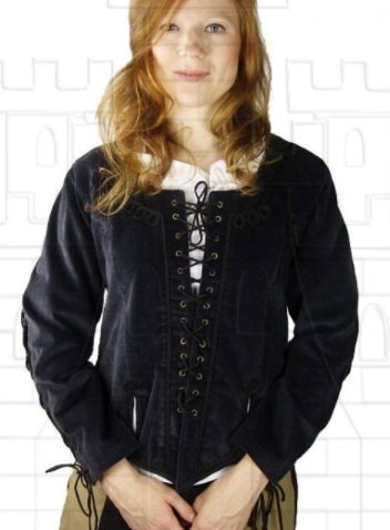 Corpiño medieval terciopelo encordado