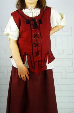 Chaleco medieval niña cordones