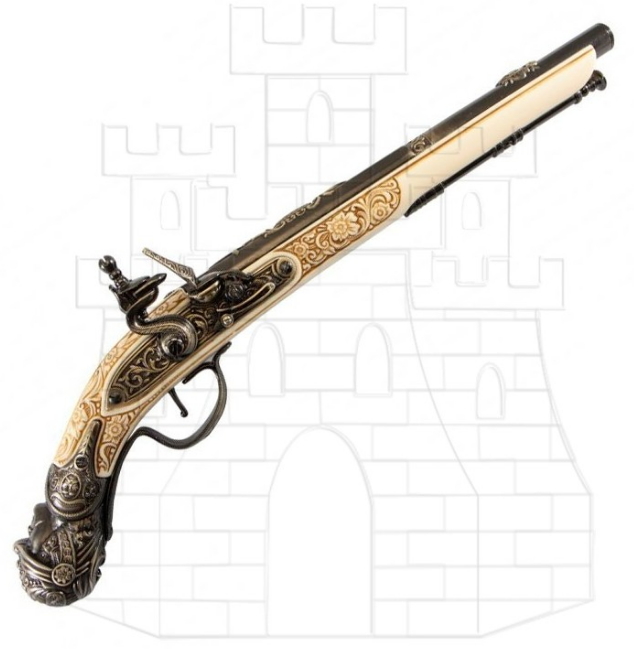 Pistola de chispa Alemana marfil s. XVII