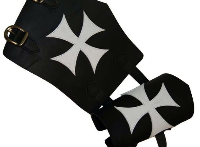 Brazaletes templarios Cruz de Malta blanca