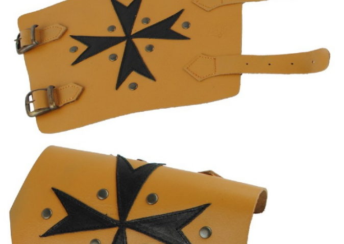 Brazaletes templarios cruz de malta marrón 3 Brazaletes templarios cruz de malta marrón