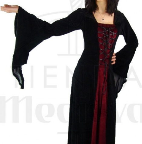 Vestido gótico negro rojo