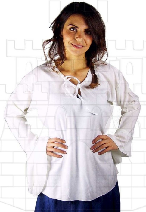 Blusa medieval blanca mangas trompeta