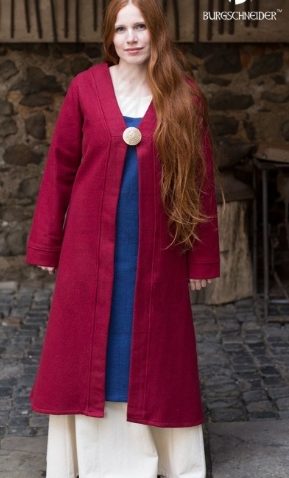 Brial medieval Aslaug rojo en lana