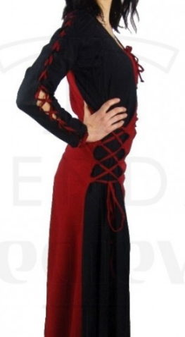 Vestido medeival andreea rojo y negro