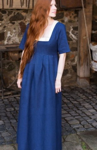 Vestido medieval Frideswinde azul