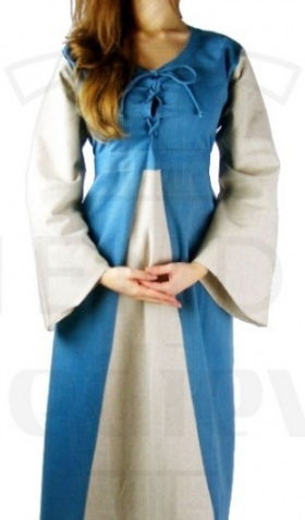 Vestido medieval algodón azul claro
