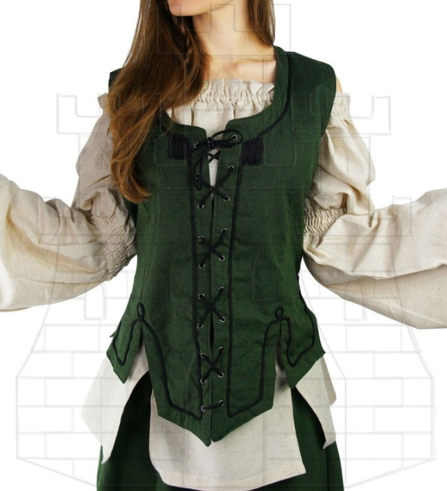 Chaleco medieval mujer verde