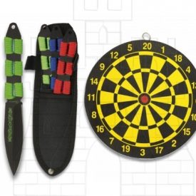 Set 3 cuchillos lanzadores cuerda con diana