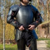 Armadura Completa De Soldado Medieval Acabado Negro