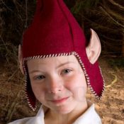 Capucha Granate Elfo Con Orejas De Látex