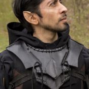 Gorjal Elfo Cuero Negro