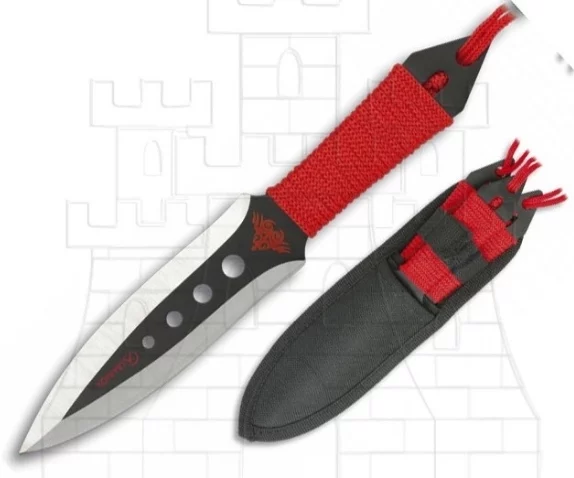 Set 3 Cuchillos lanzadores puno encordado