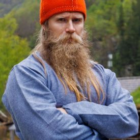 Gorro Vikingo De Lana Naranja Modelo Bork