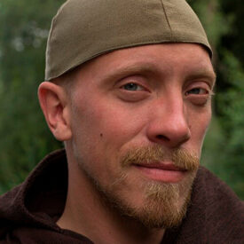 Gorro medieval Baldur en verde oliva