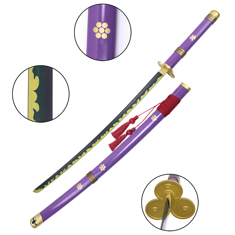 Katana decorativa lila Enma de One Piece saya madera 1738144807