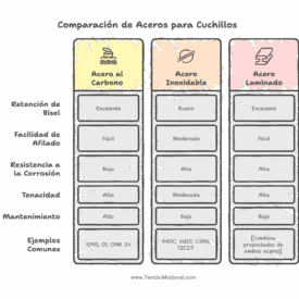 Material de la Hoja_ Acero al Carbono vs. Acero Inoxidable – visual selection