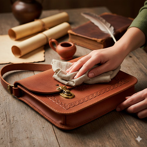 El Legado en tus Manos: Cuidado Esencial para un Bolso Medieval que Trasciende el Tiempo 2 pano limpiar bolso cuero