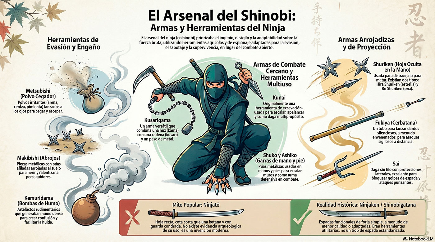 El Arsenal del Silencio: Armas Secretas del Ninja en la Era Sengoku 3 arsenal ninja armas 1