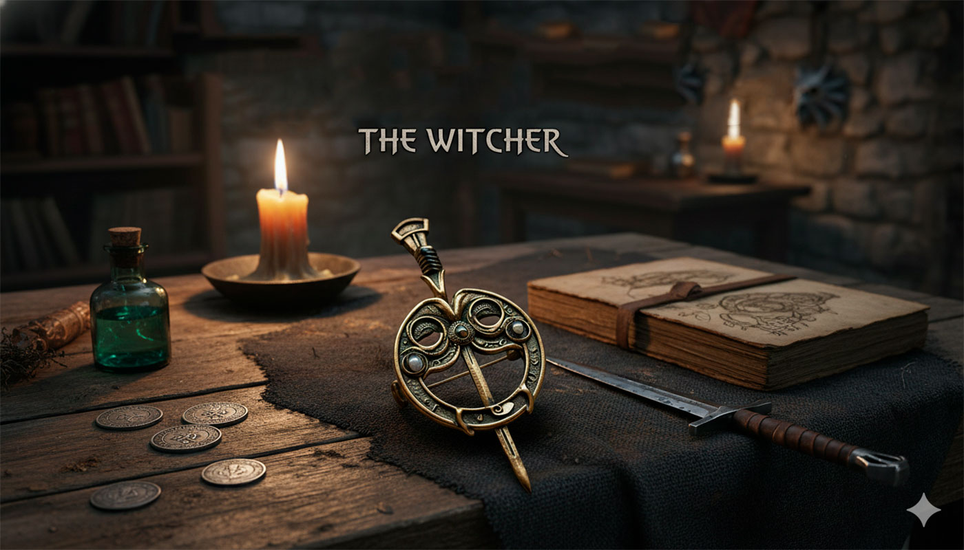 broche renfri witcher simbolismo acero geralt2