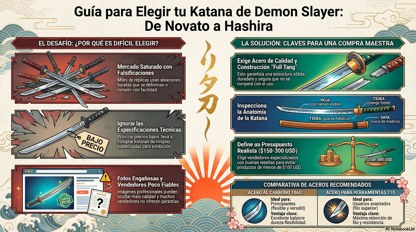 Guida completa: Come scegliere la tua prima vera katana di Demon Slayer elegir katanas kimetsu no yaiba - Guida completa: Come scegliere la tua prima vera katana di Demon Slayer
