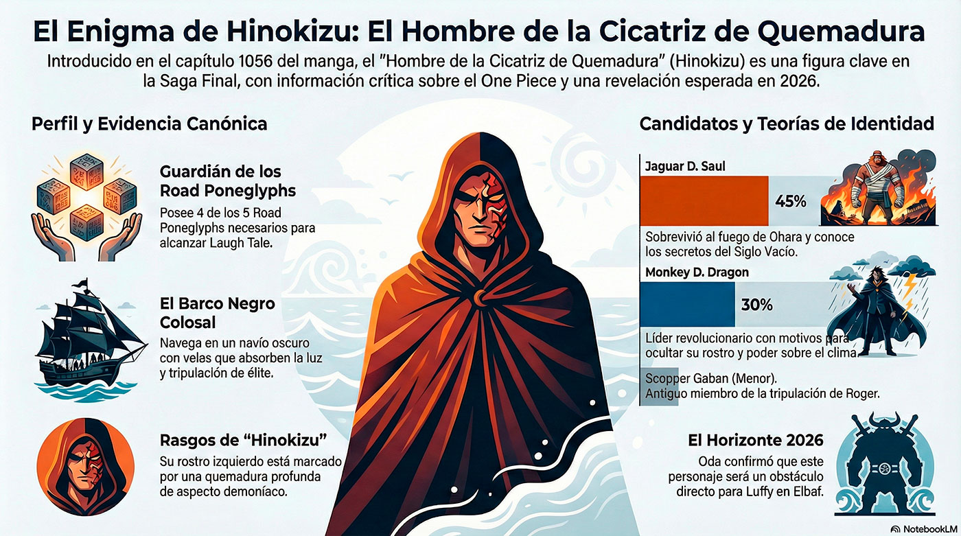 Teorías de One Piece 2026: ¿Quién es el hombre con la cicatriz de quemadura? 2 enigma hinokizu cicatriz quemada one piece