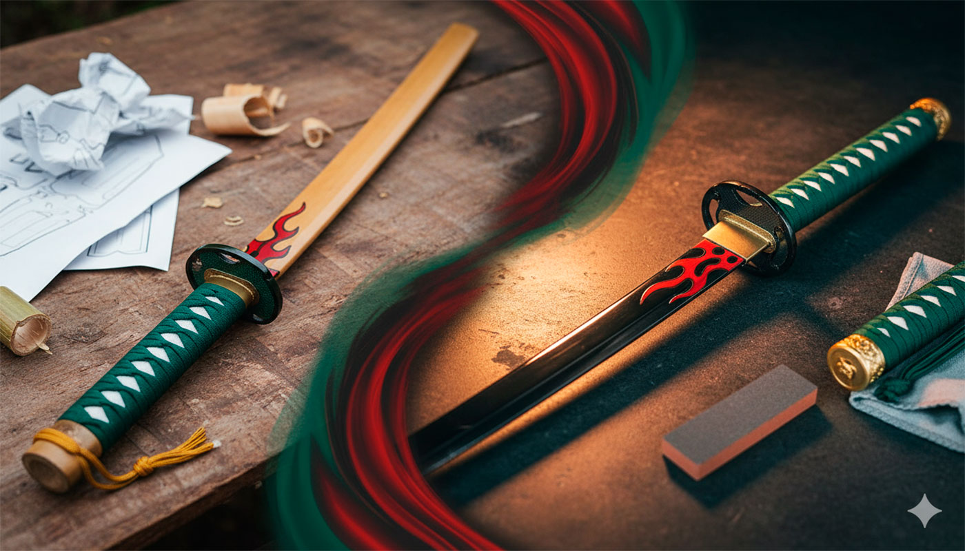 katanas bambu acero demon slayer