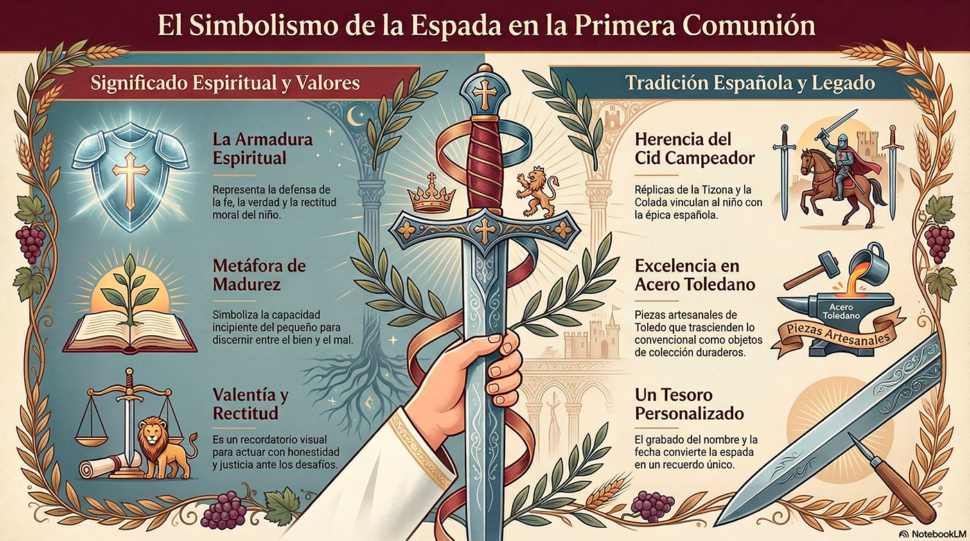 ¿Qué significa regalar una espada en la Primera Comunión hoy? 2 espada primera comunion simbolismo